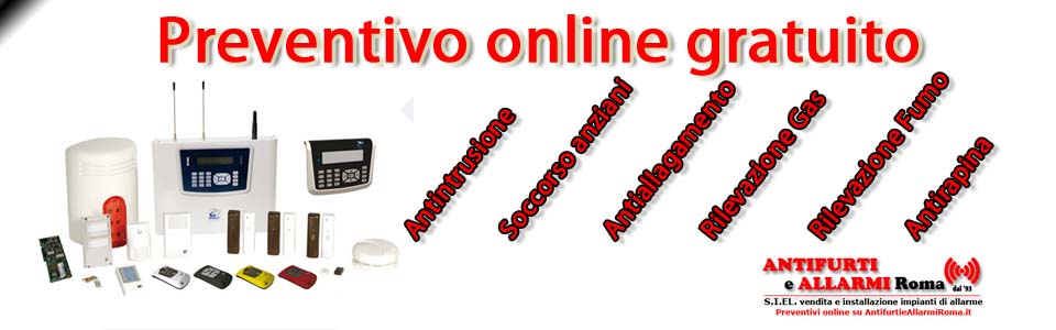 Antifurto senza fili wireless e filare via cavo Roma vendita installazione assistenza preventivo on line gratuito